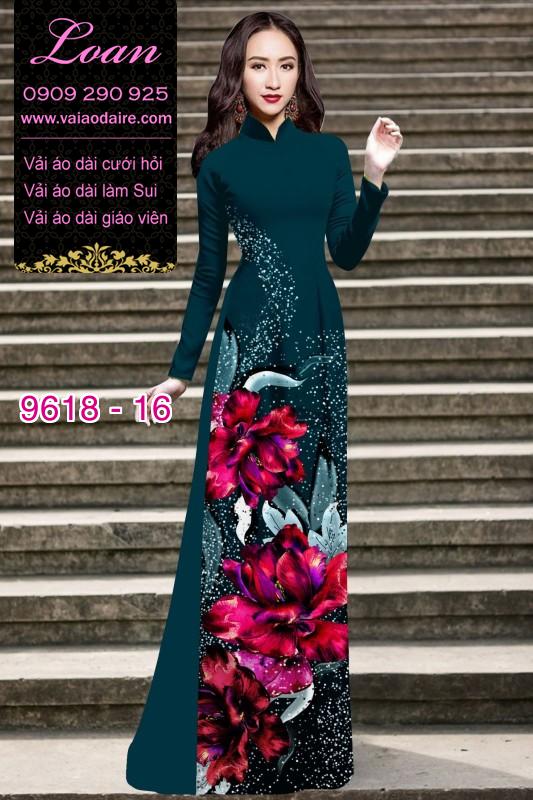 Vải áo dài hoa 3D