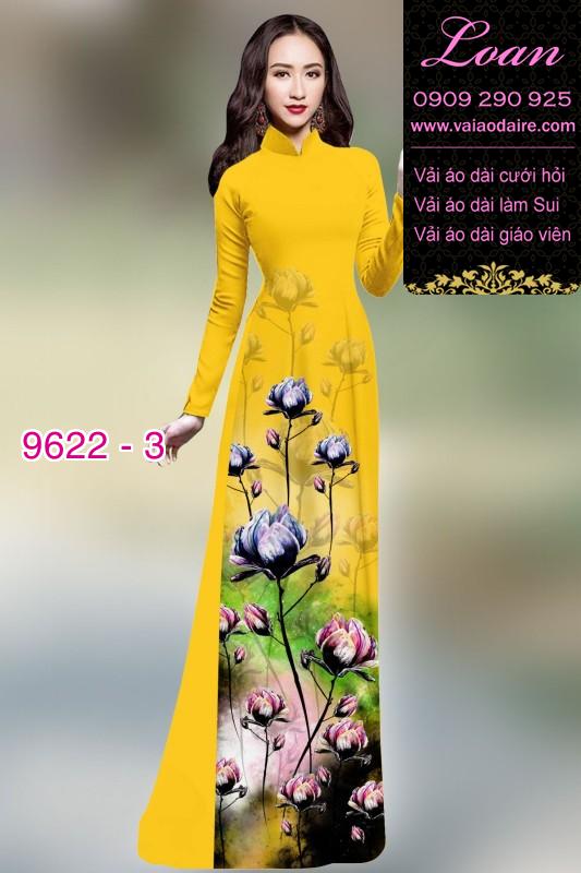 Vải áo dài hoa 3D