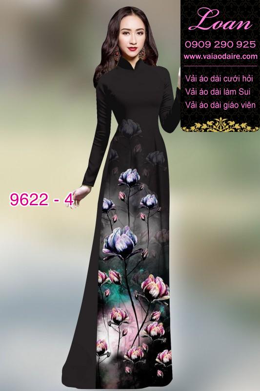 Vải áo dài hoa 3D