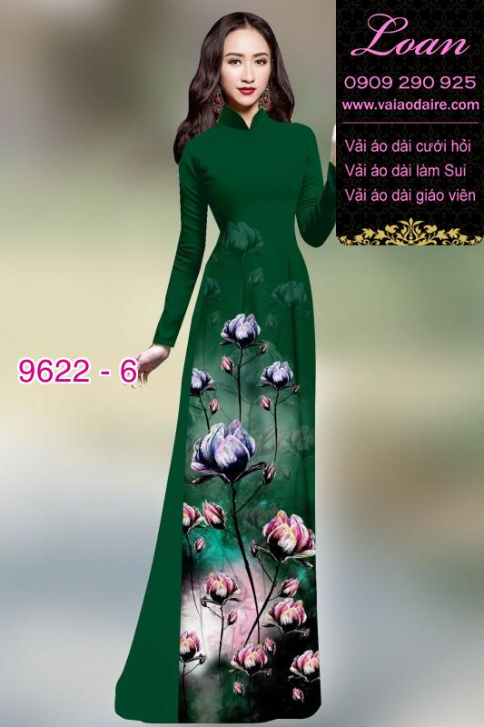 Vải áo dài hoa 3D