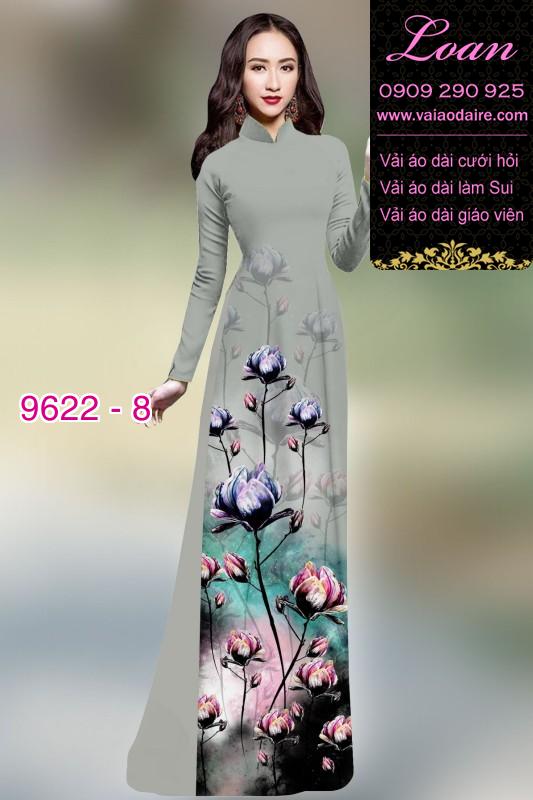 Vải áo dài hoa 3D