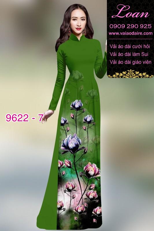Vải áo dài hoa 3D
