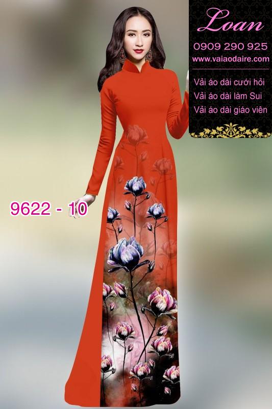 Vải áo dài hoa 3D