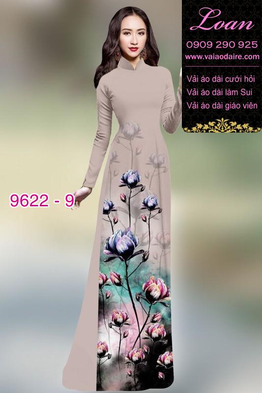 Vải áo dài hoa 3D