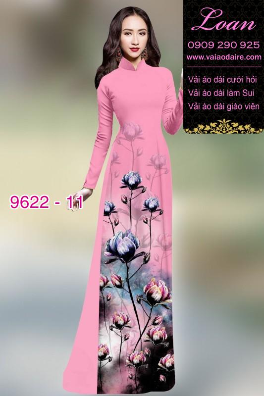 Vải áo dài hoa 3D