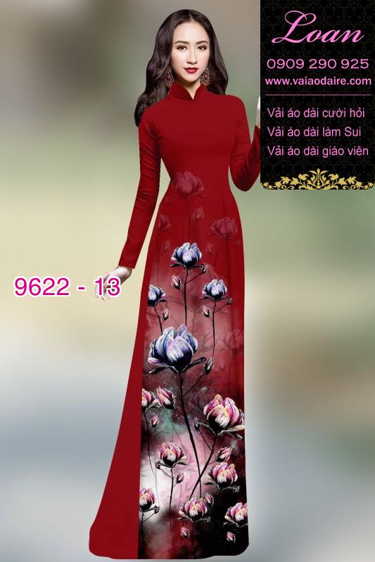 Vải áo dài hoa 3D