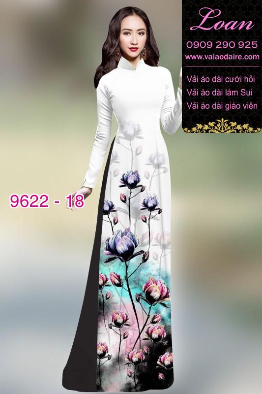 Vải áo dài hoa 3D