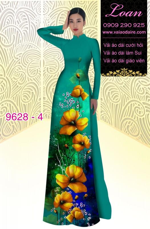 Vải áo dài hoa 3D