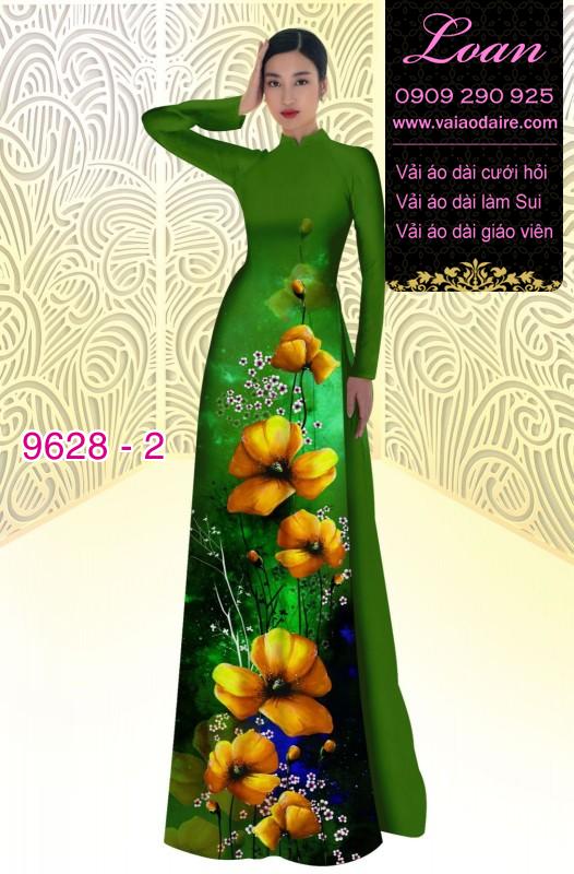 Vải áo dài hoa 3D
