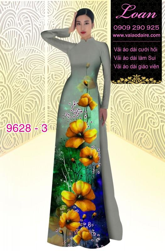 Vải áo dài hoa 3D