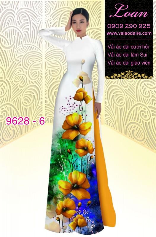 Vải áo dài hoa 3D