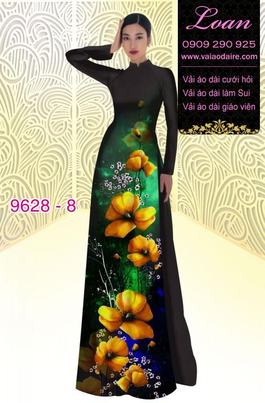 Vải áo dài hoa 3D
