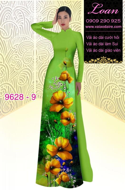 Vải áo dài hoa 3D