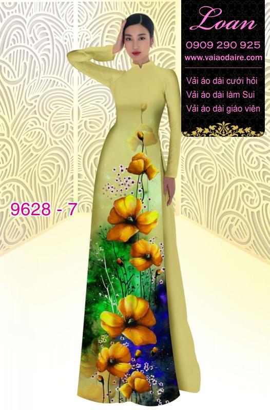 Vải áo dài hoa 3D