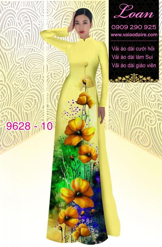 Vải áo dài hoa 3D
