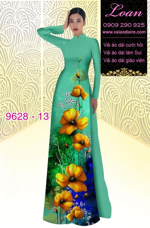 Vải áo dài hoa 3D