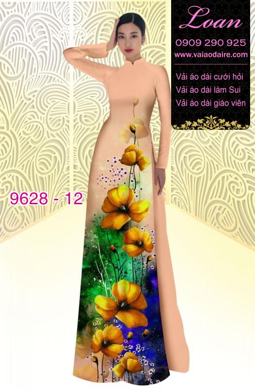 Vải áo dài hoa 3D