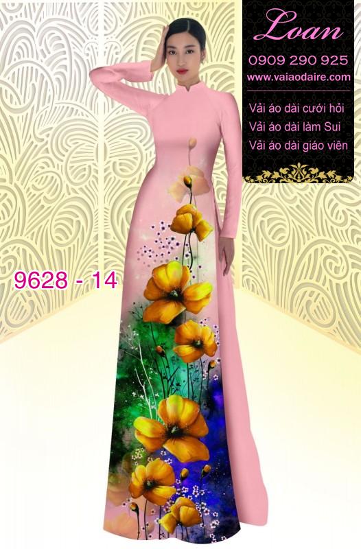 Vải áo dài hoa 3D