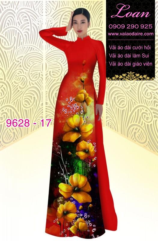 Vải áo dài hoa 3D