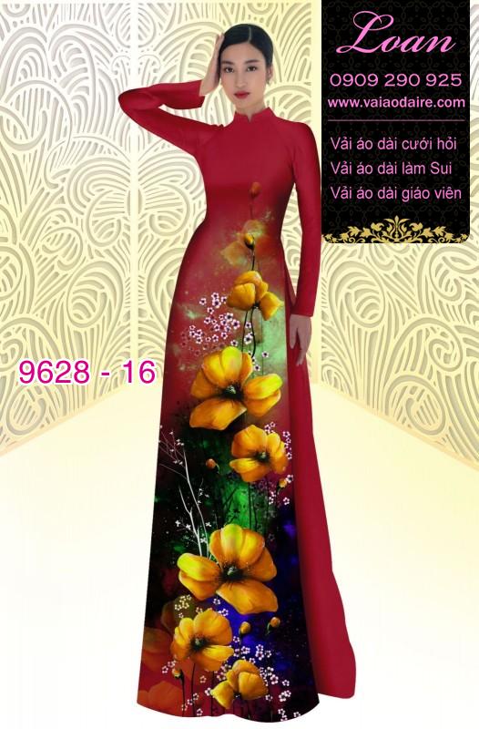 Vải áo dài hoa 3D