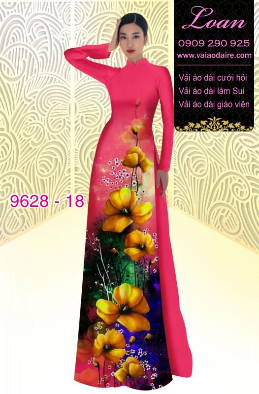 Vải áo dài hoa 3D