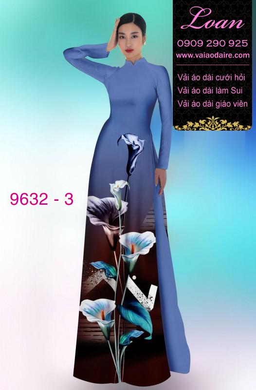 Vải áo dài hoa Thủy Vu
