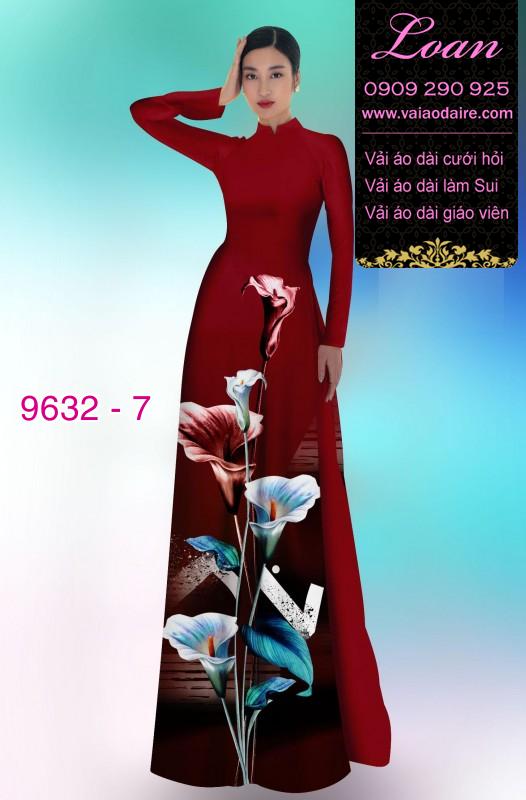 Vải áo dài hoa Thủy Vu