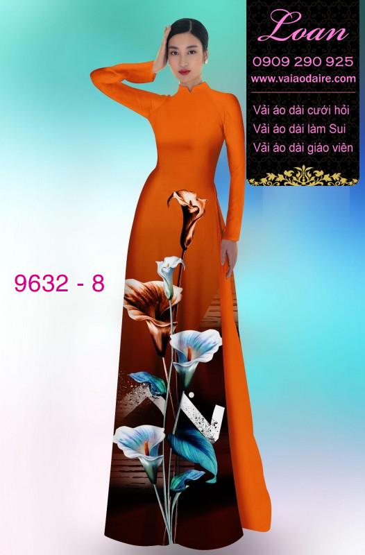 Vải áo dài hoa Thủy Vu