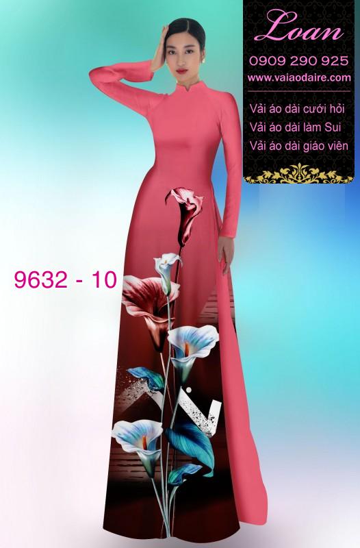 Vải áo dài hoa Thủy Vu