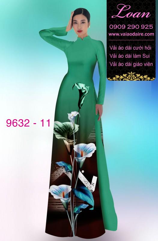Vải áo dài hoa Thủy Vu