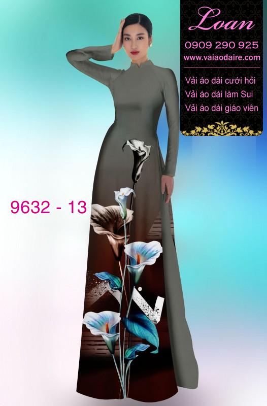 Vải áo dài hoa Thủy Vu