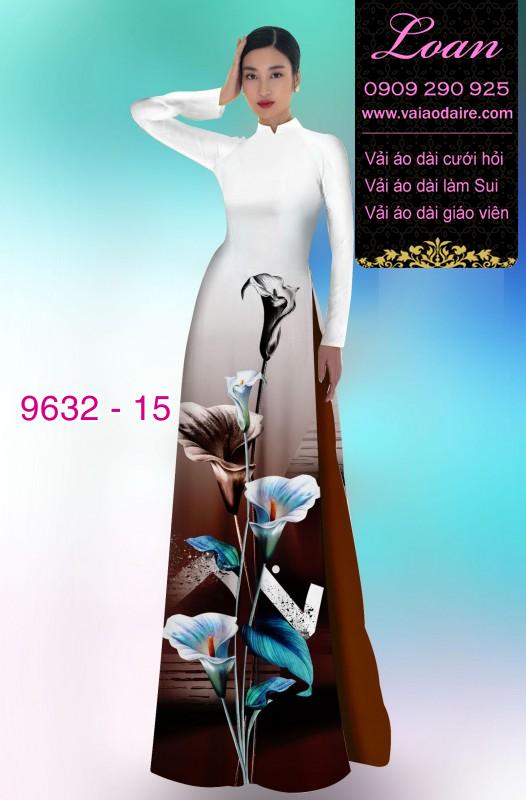 Vải áo dài hoa Thủy Vu