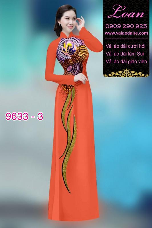 Vải áo dài hoa 3D