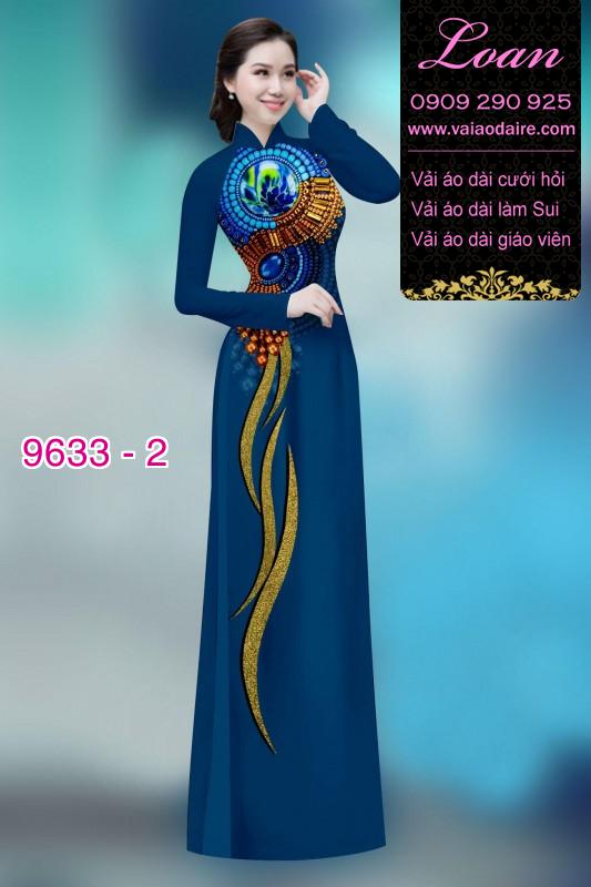 Vải áo dài hoa 3D