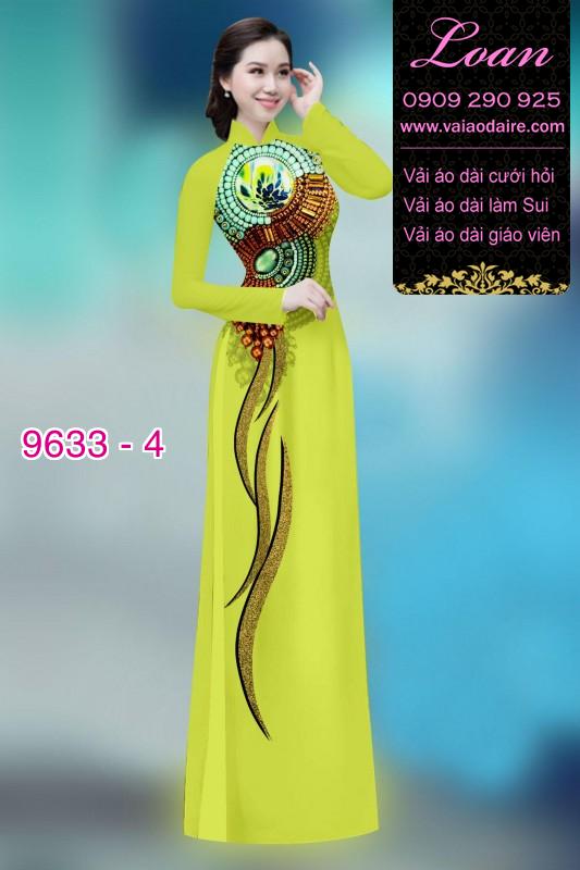 Vải áo dài hoa 3D
