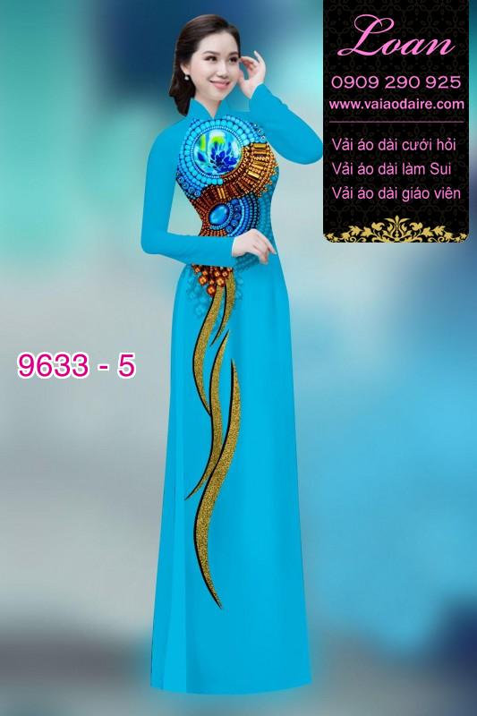 Vải áo dài hoa 3D