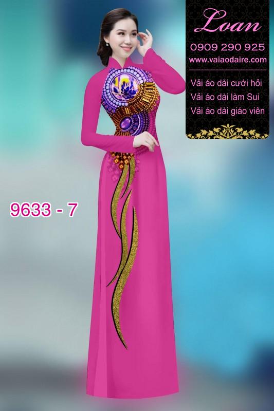 Vải áo dài hoa 3D