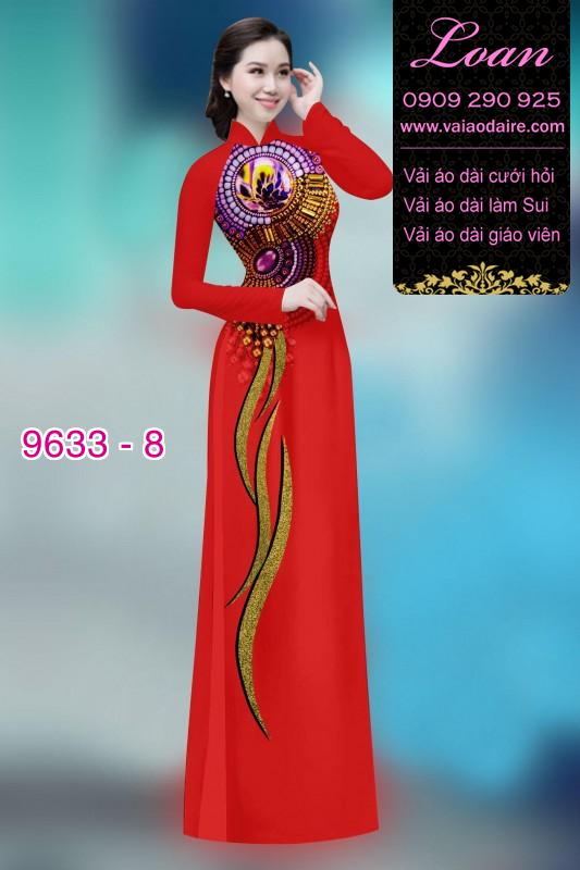 Vải áo dài hoa 3D