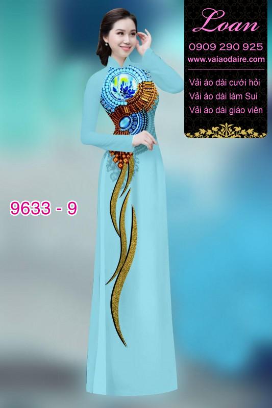 Vải áo dài hoa 3D