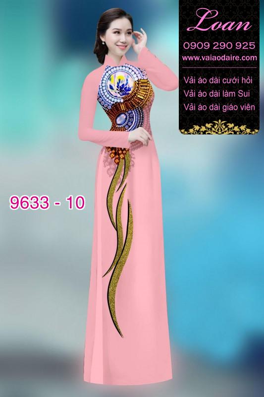 Vải áo dài hoa 3D