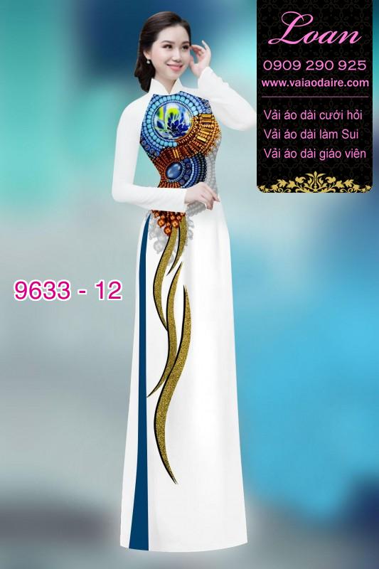 Vải áo dài hoa 3D