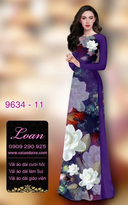 Vải áo dài hoa 3D Vải áo dài hoa 3D