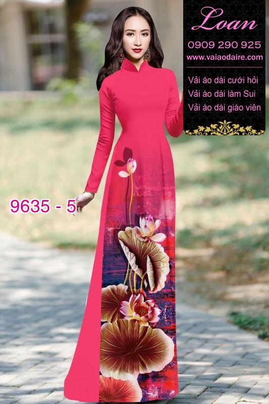 Vải áo dài hoa Sen Vải áo dài hoa Sen