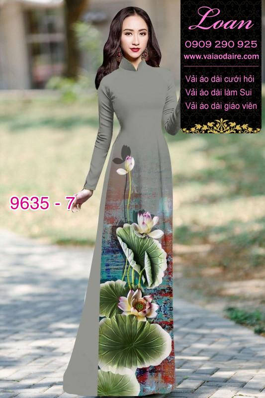 Vải áo dài hoa Sen Vải áo dài hoa Sen