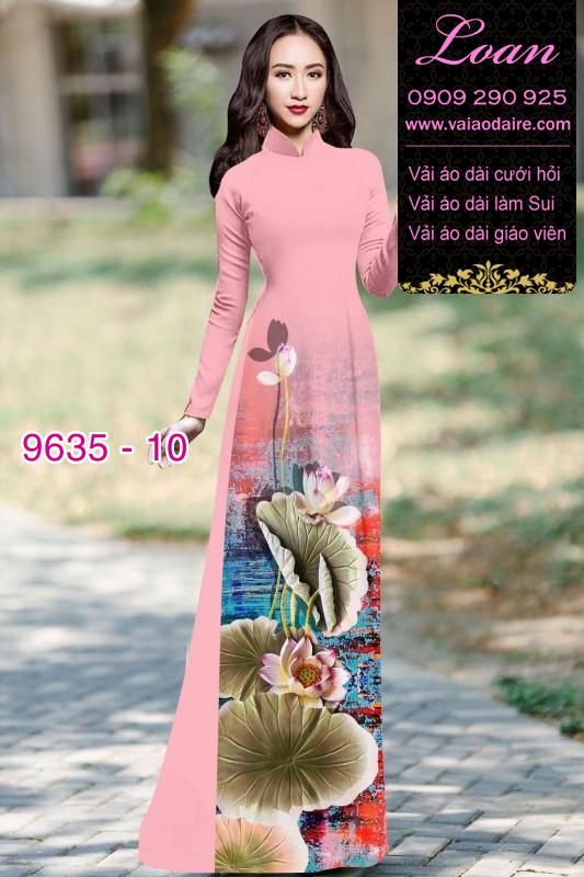 Vải áo dài hoa Sen Vải áo dài hoa Sen