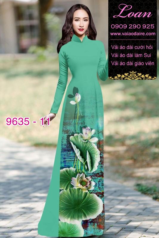 Vải áo dài hoa Sen Vải áo dài hoa Sen