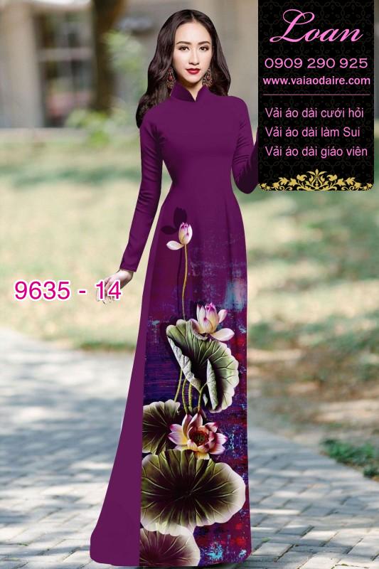 Vải áo dài hoa Sen Vải áo dài hoa Sen