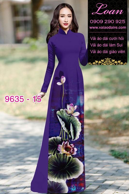 Vải áo dài hoa Sen Vải áo dài hoa Sen