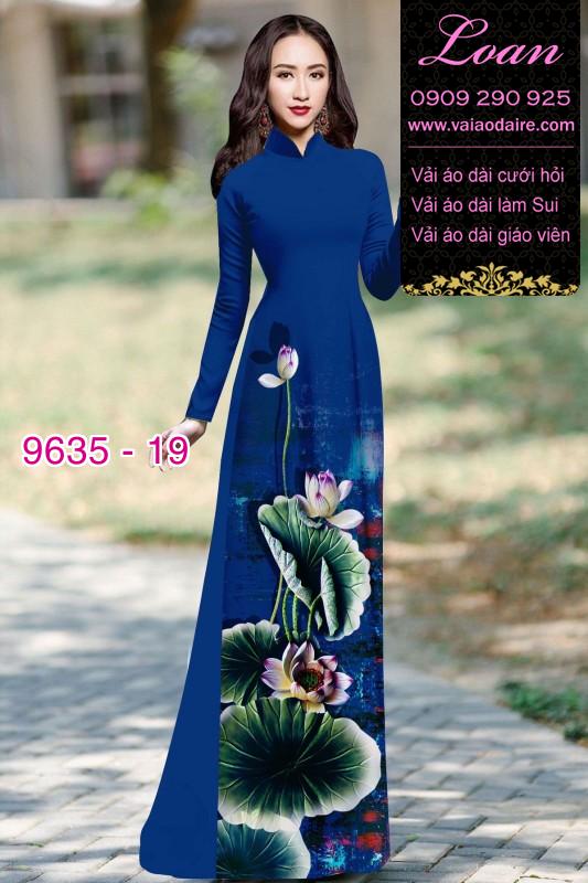 Vải áo dài hoa Sen Vải áo dài hoa Sen
