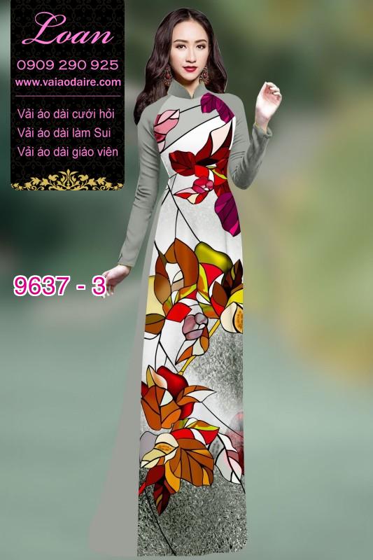 Vải áo dài hoa 3D